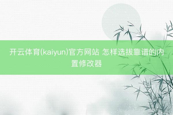 开云体育(kaiyun)官方网站 怎样选拔靠谱的内置修改器
