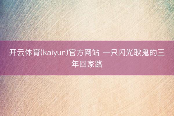 开云体育(kaiyun)官方网站 一只闪光耿鬼的三年回家路