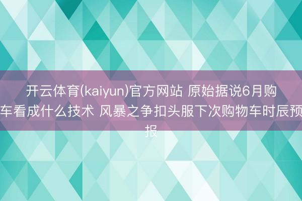 开云体育(kaiyun)官方网站 原始据说6月购物车看成什么技术 风暴之争扣头服下次购物车时辰预报