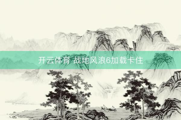 开云体育 战地风浪6加载卡住