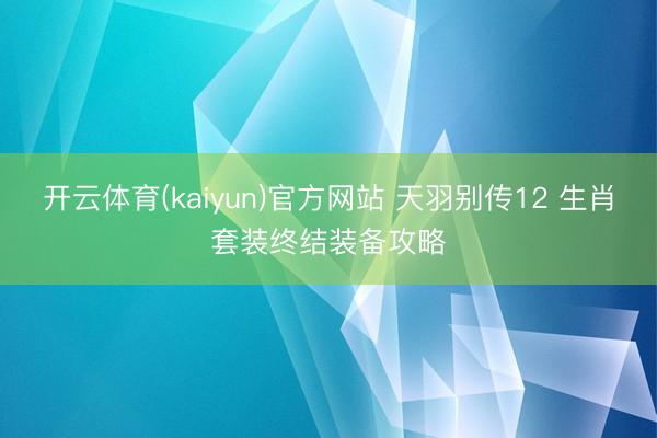 开云体育(kaiyun)官方网站 天羽别传12 生肖套装终结装备攻略