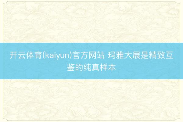 开云体育(kaiyun)官方网站 玛雅大展是精致互鉴的纯真样本