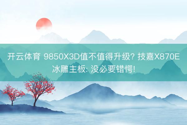 开云体育 9850X3D值不值得升级? 技嘉X870E冰雕主板: 没必要错愕!