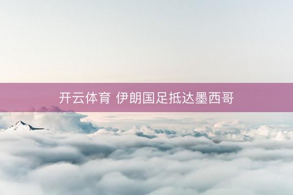 开云体育 伊朗国足抵达墨西哥