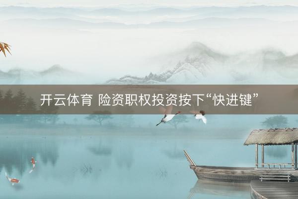 开云体育 险资职权投资按下“快进键”